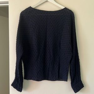 Zara polka dot navy top Small